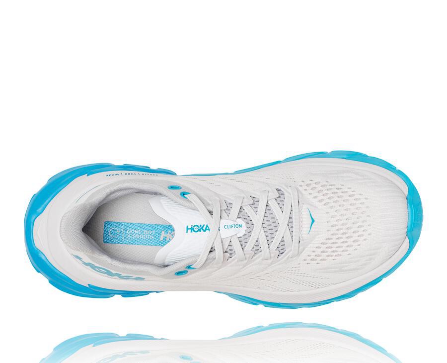 Hoka One One Running Shoes Womens White/Blue - Clifton Edge - 38571VFSZ